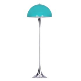 Lámpara VEYPA, de pie, metal, cromada, turquesa - ILUMINACIÓN