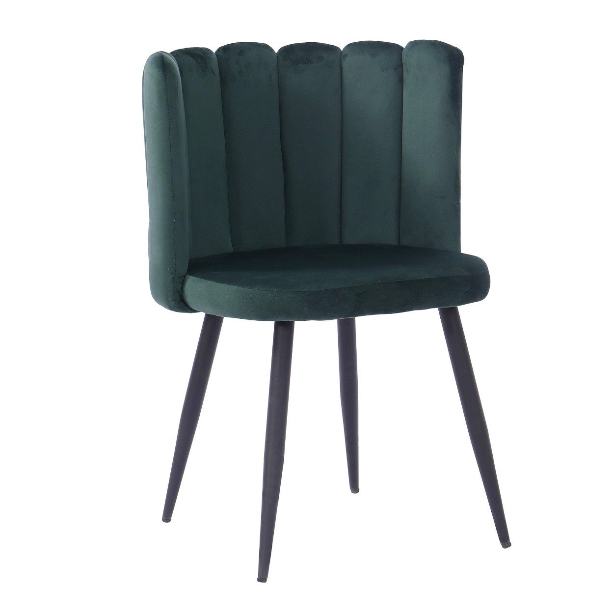 Silla RAMSÉS, metal, tapizado velvet verde oscuro - Chollos