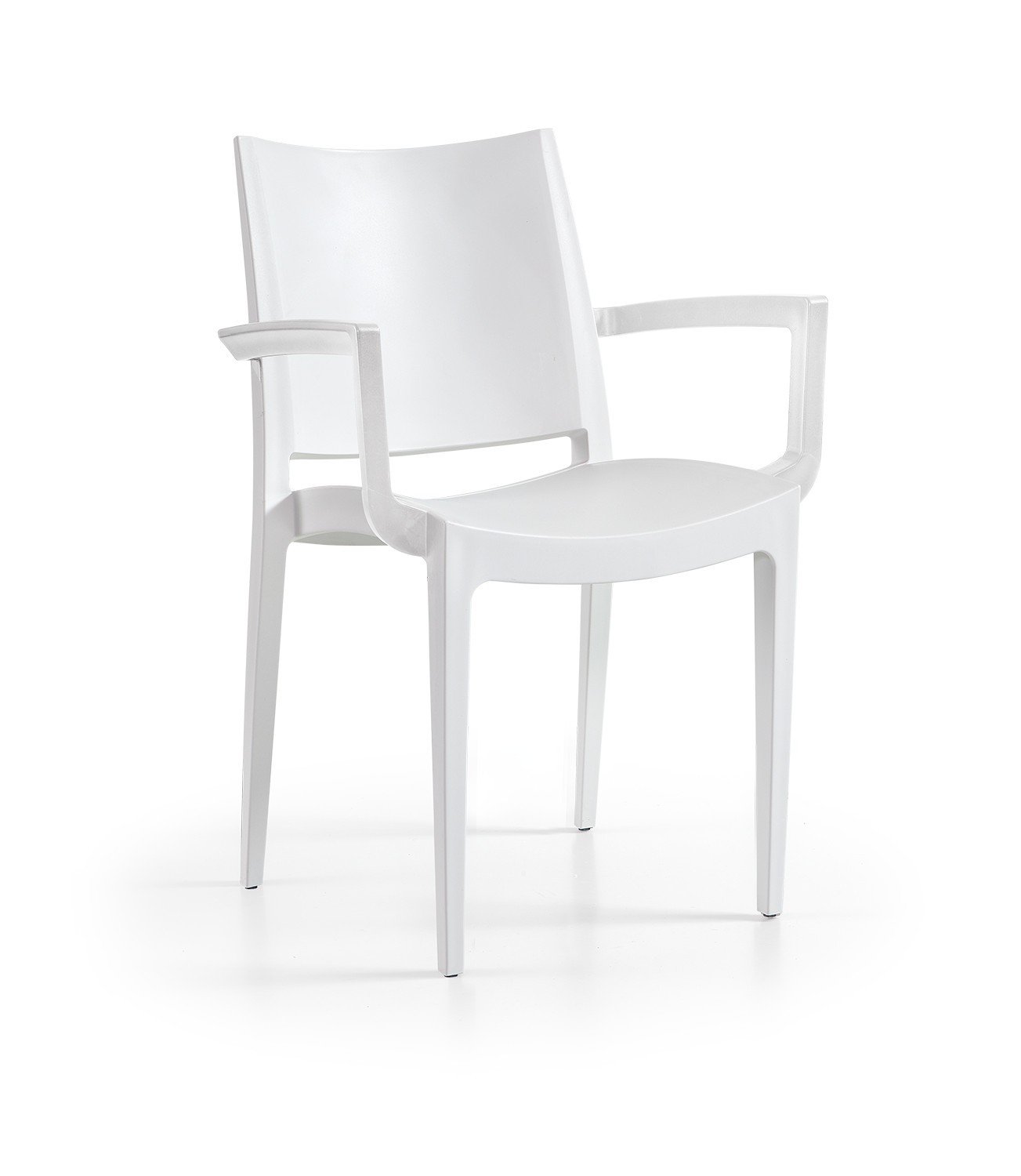 Sillón BEYBE, apilable, polipropileno blanco - SILLAS