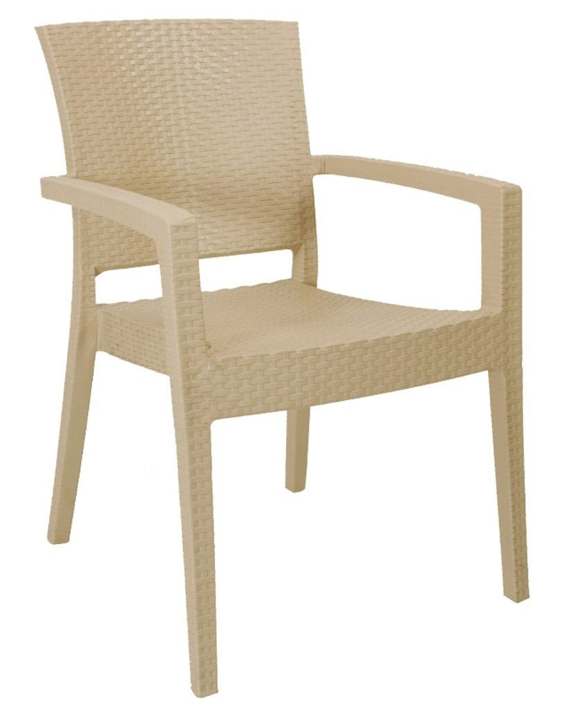 Sillón LIDO, apilable, polipropileno capuccino - SILLAS