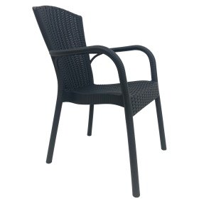 Sillón NESTOR, apilable, polipropileno antracita - SILLAS