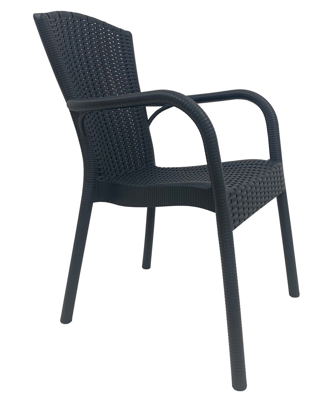 Sillón NESTOR, apilable, polipropileno antracita - SILLAS