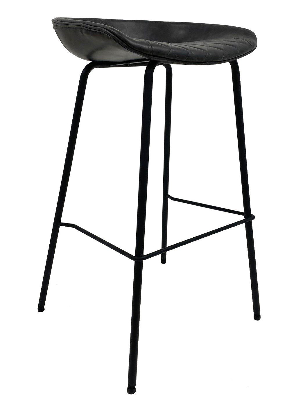 Taburete de diseño pata cromada asiento simil piel en blanco o negro