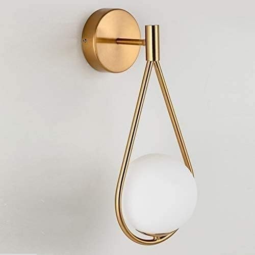 Aplique BRAD, metal dorado, tulipa blanca - Apliques de pared