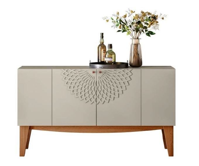 Buffet JADE, 4 puertas, blanco roto y cedro, 136 cms. - COMEDORES