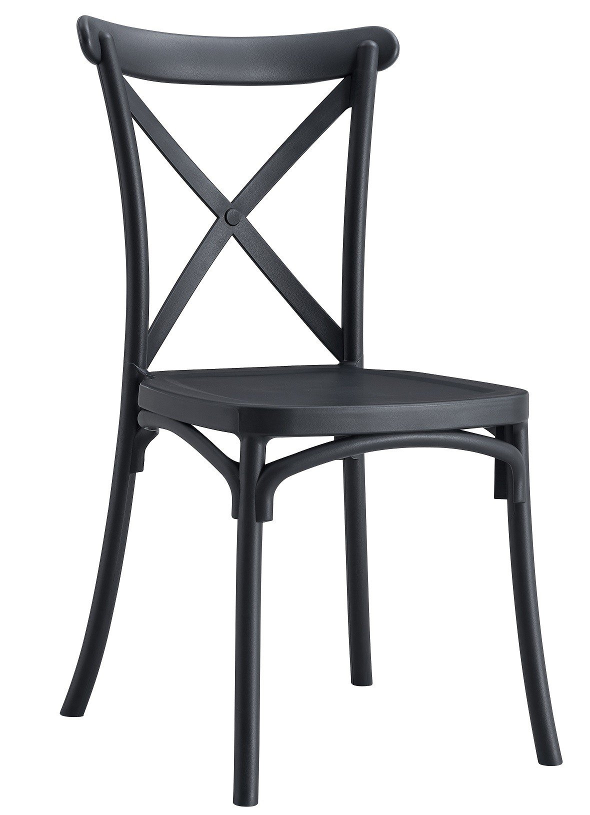 Silla CORFÚ, apilable, tratamiento anti UV, polipropileno antracita - SILLAS