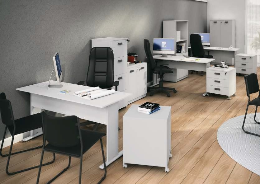 white WORK WK8 2 cajones guías metálicas cerradura natural black - Cajoneras - Bucs