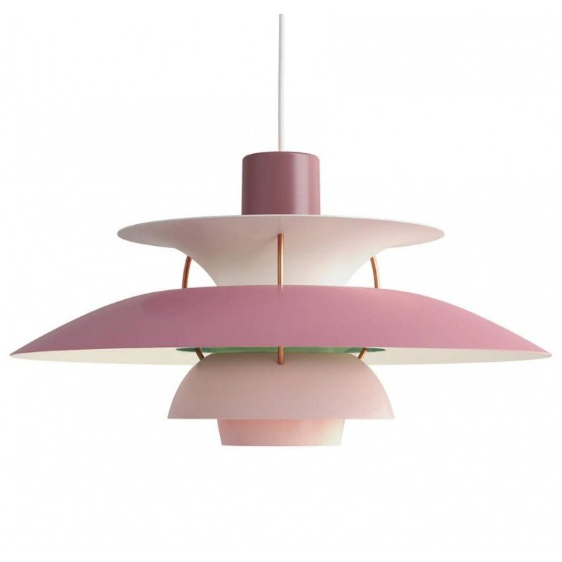 Lámpara DANISH, colgante, aluminio, rosa y verde, 40 cms de diámetro - CLASICOS DEL DISEÑO
