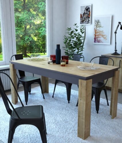 Mesa  comedor PPALIPHI  roble con grey oscuro 1 - MESAS