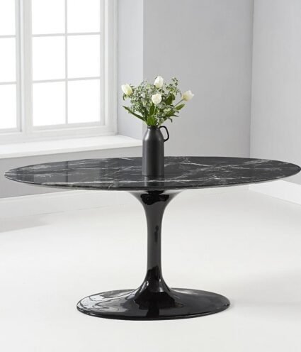 Mesa TUL oval   vidrio  black - MESAS