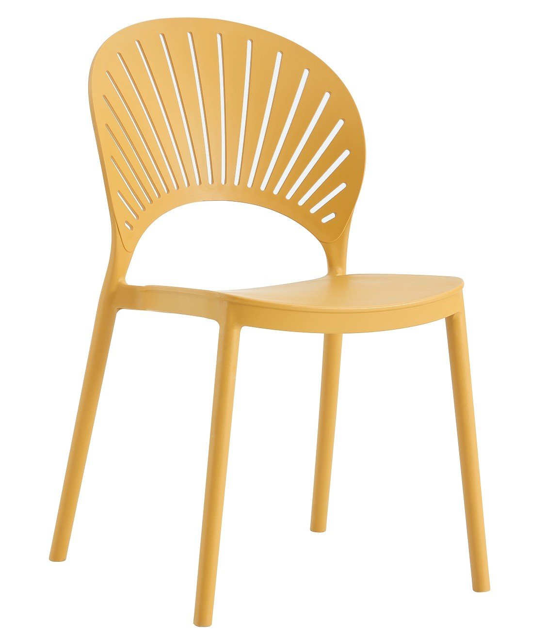 Silla ABANICO, apilable, polipropileno amarillo - Chollos