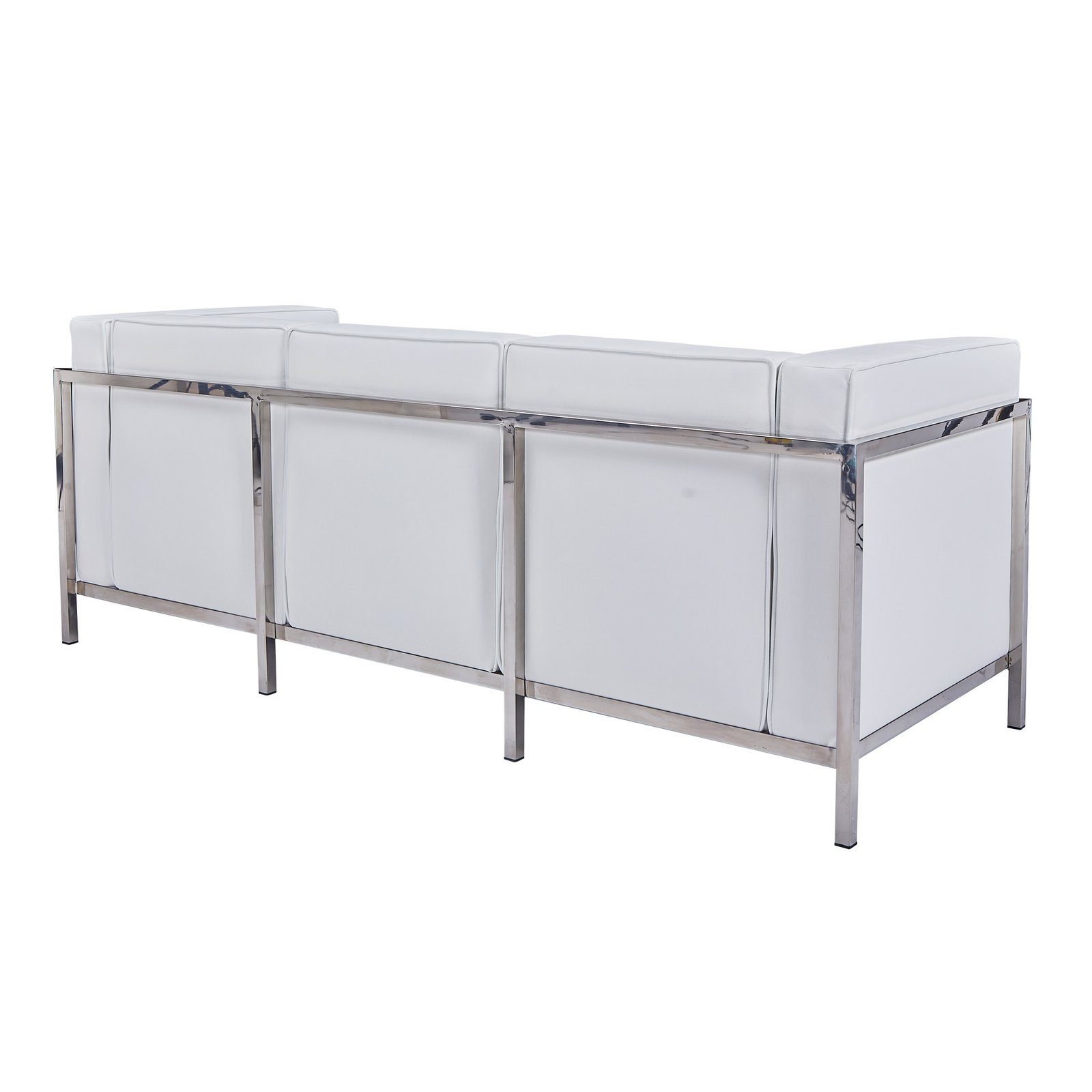 Sofá LOBB3 plazas inoxidable simill white - Sofás de 3 plazas