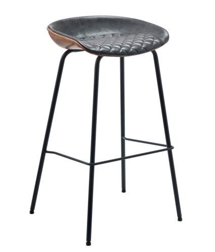 Taburete RIUSSOMI  simill cuero brown black - TABURETES