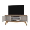 Mueble TV FLORENCIA, blanco roto y cedro, 160 cms. - SALÓN
