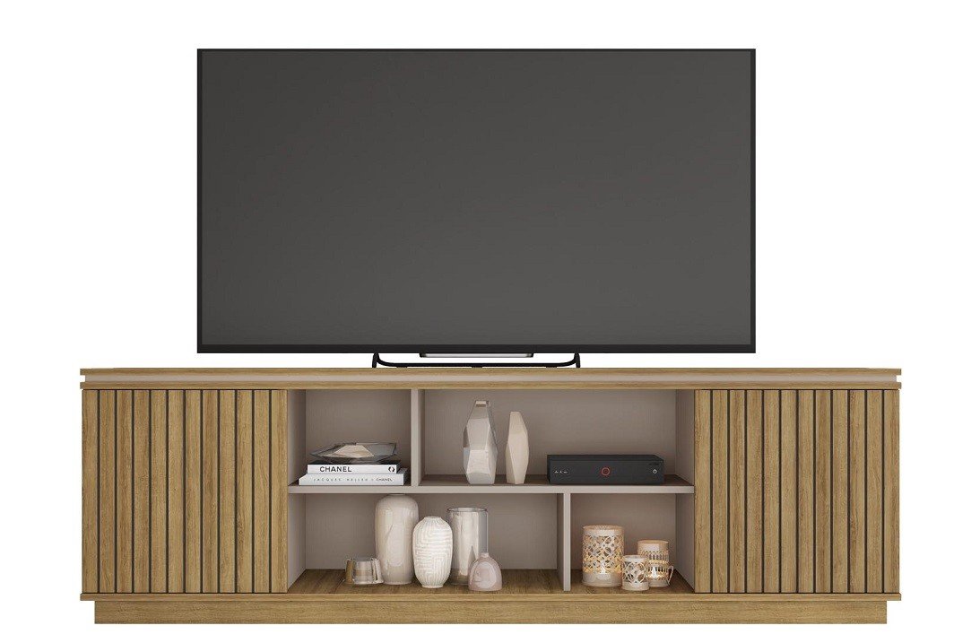 Mueble TV SIMETRIA, miel y cacao, 180 cms. - SALÓN
