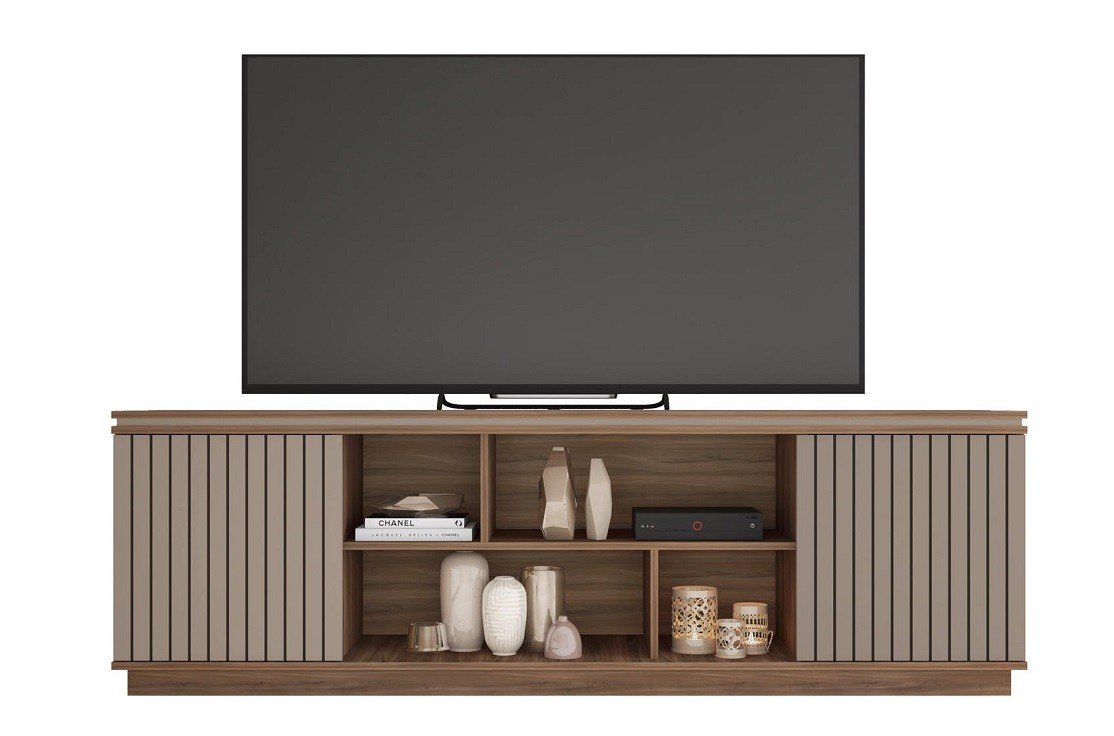 Mueble TV SIMETRIA, nogal y fendi, 180 cms. - SALÓN
