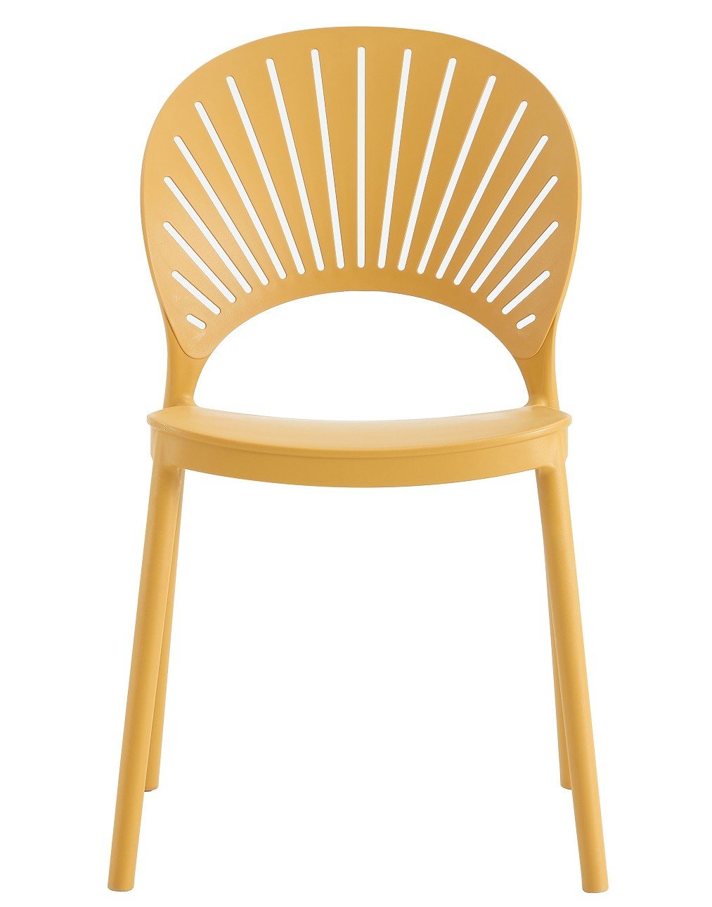 Silla ABANICO, apilable, polipropileno amarillo - Chollos