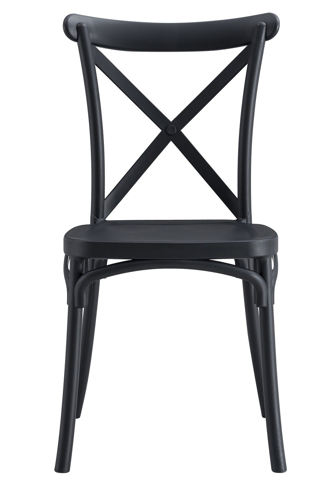 Silla CORFÚ, apilable, tratamiento anti UV, polipropileno antracita - SILLAS