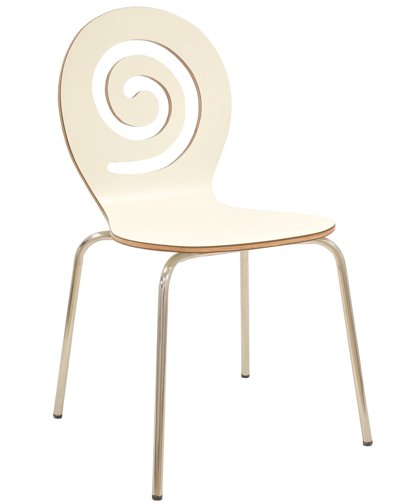 Silla PINSAPO, apilable, acero inoxidable, laminado blanco roto - Chollos