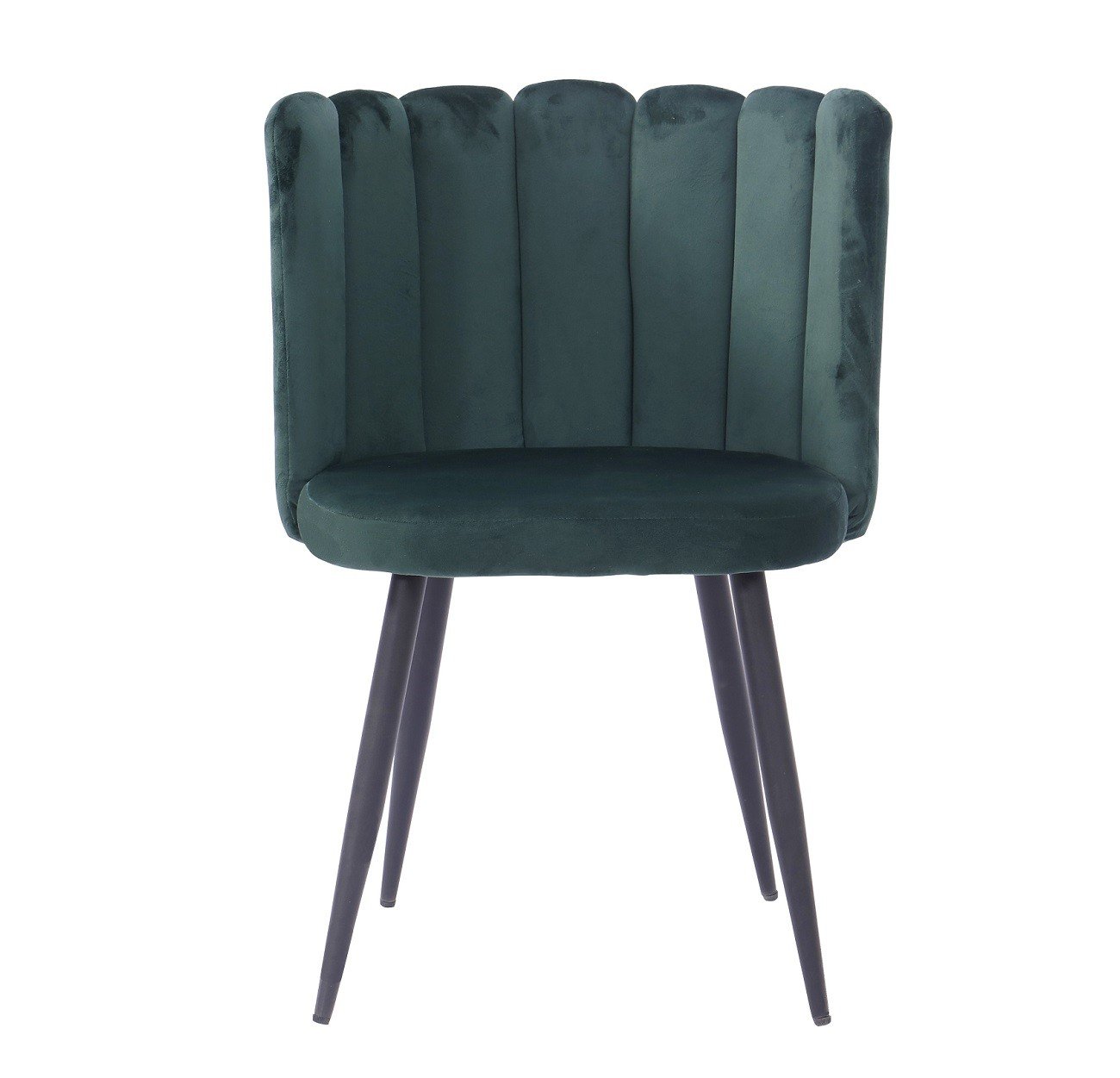 Silla RAMSÉS, metal, tapizado velvet verde oscuro - Chollos