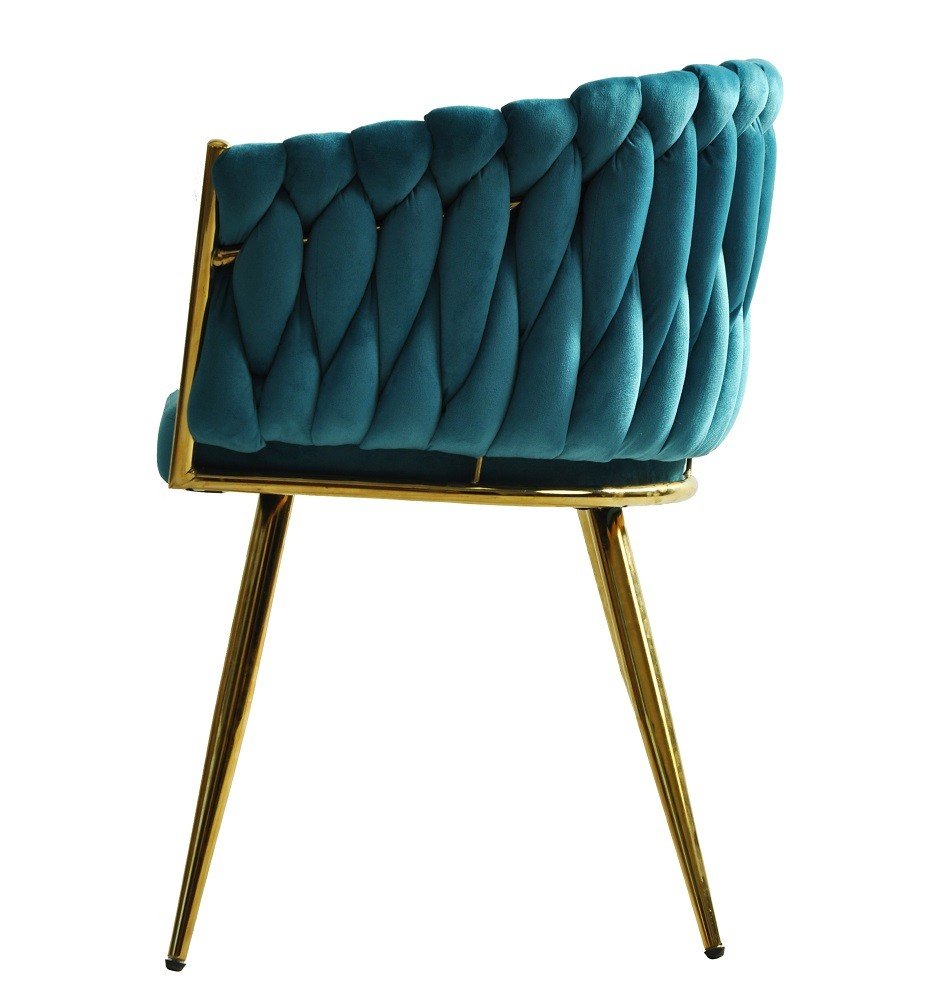 Sillón KING dorado white turquesa - SILLAS