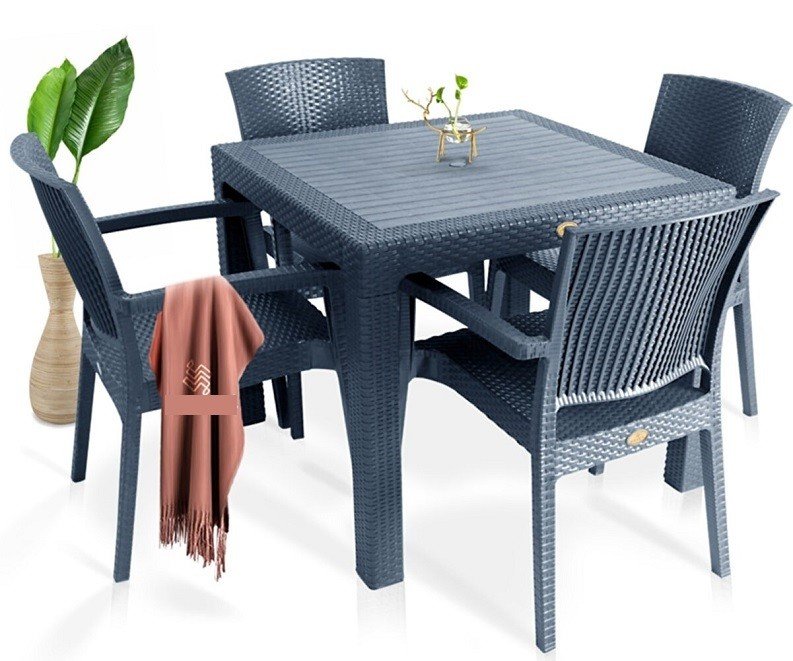 Sillón LIDO, apilable, polipropileno gris oscuro - Chollos