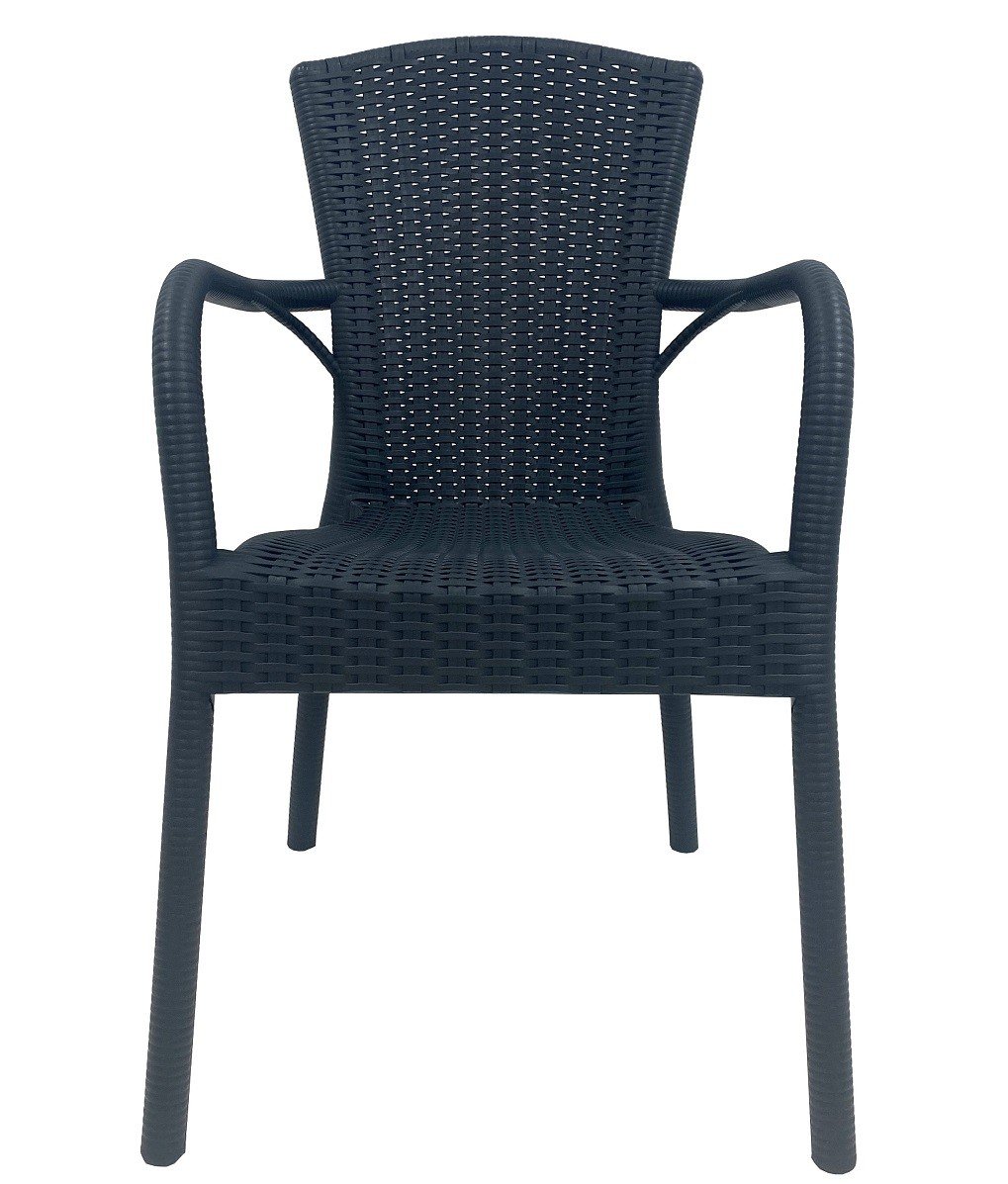 Sillón NESTOR, apilable, polipropileno antracita - SILLAS