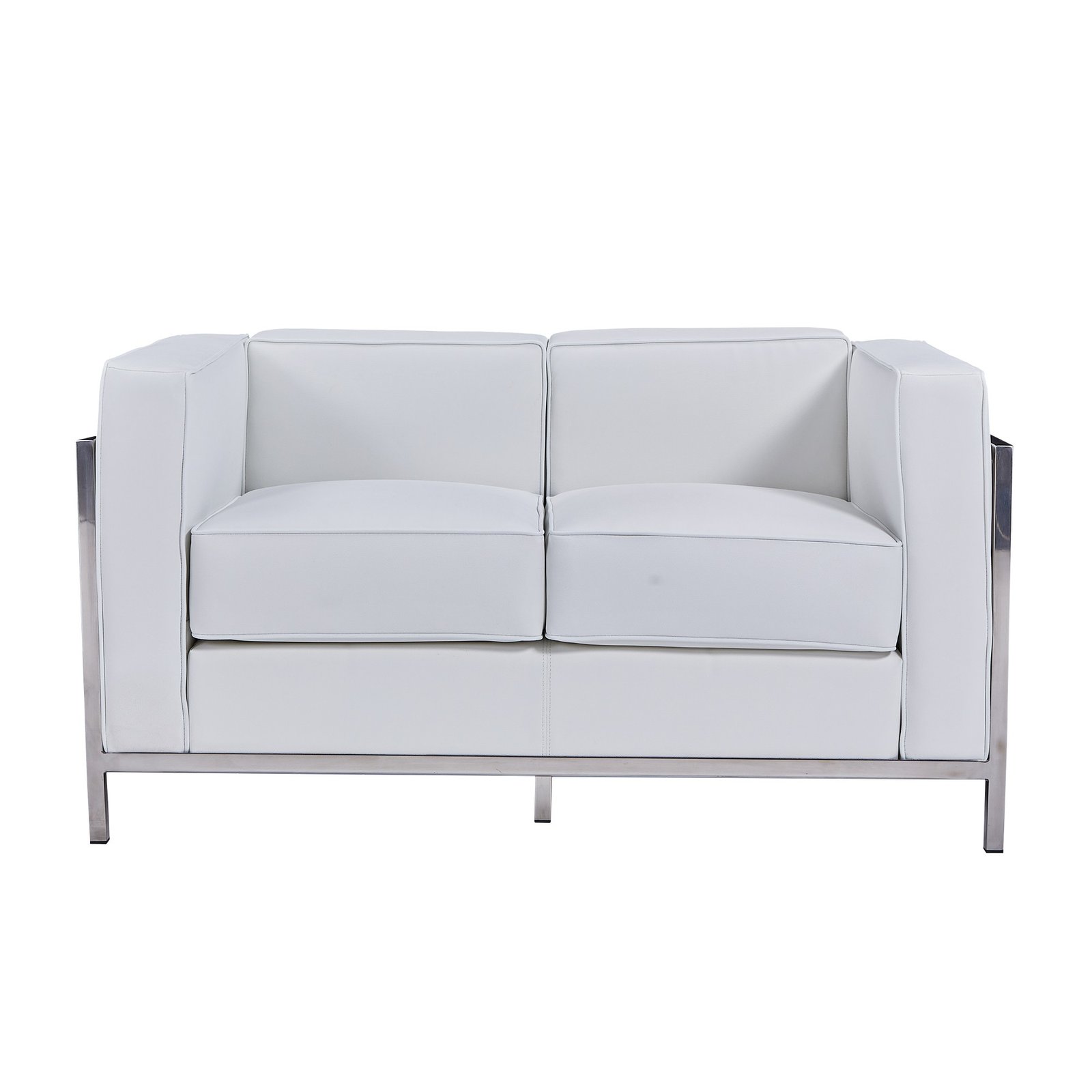Sofá LOBB2 plazas inoxidable simill white - Sofá de 2 plazas