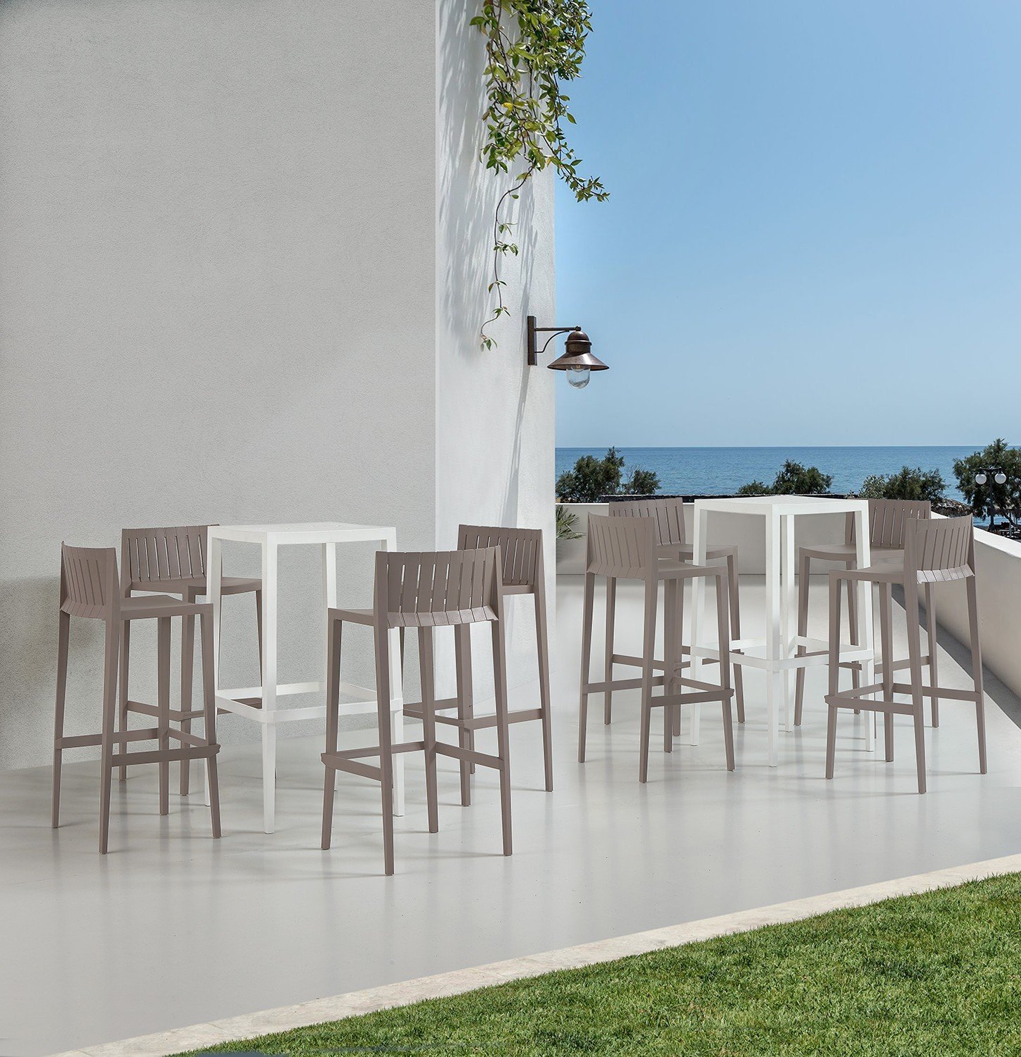 Taburete CHOPIN 99, apilable, polipropileno antracita - TABURETES