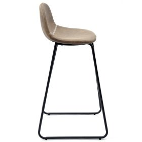 Taburete MOSS NEW, metal, similpiel marrón oscuro - TABURETES