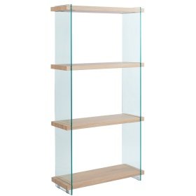 Estantería OSIRIS NEW, madera, cristal templado, 84x30x165 cms - MUEBLES DE CRISTAL