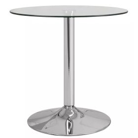 Mesa BERNIE 60R, cromada, cristal templado 60 cms diámetro - Mesas para cocinas