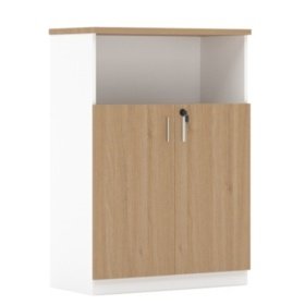 Armario ZZOREA  medio 2 puertas white roble - Armarios - Librerías