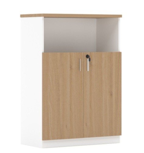 Armario ZZOREA medio 2 puertas white roble - Armarios - Librerías