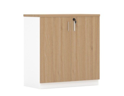 Armario ZZOREA 80 bajo 2 puertas white roble - Armarios - Librerías