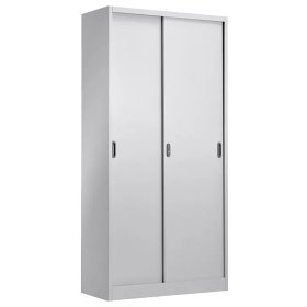 Armario metálico MPOLIO puertas correras grey ral 7035 90x46x185 - Muebles metálicos