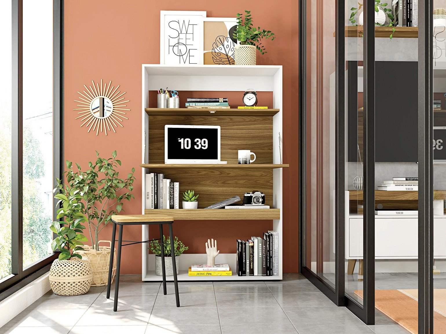 Armario INSPA multiusos MDP white miel - MUEBLES PARA SALÓN