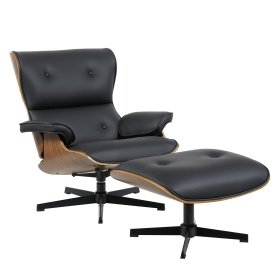 Butaca con ottoman CARIMEA   simill black - Butacas y Sillones