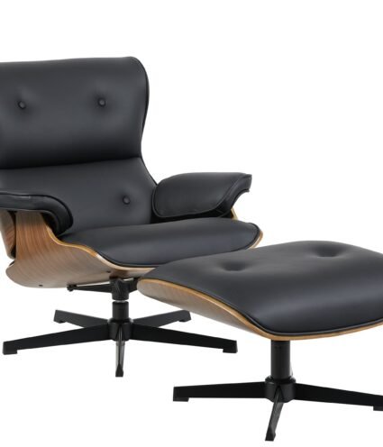 Butaca con ottoman CARIMEA   simill black - Butacas y Sillones