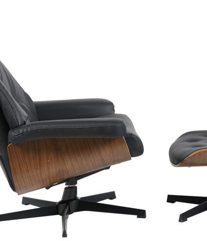Butaca con ottoman PAROUE   simill black - Butacas y Sillones