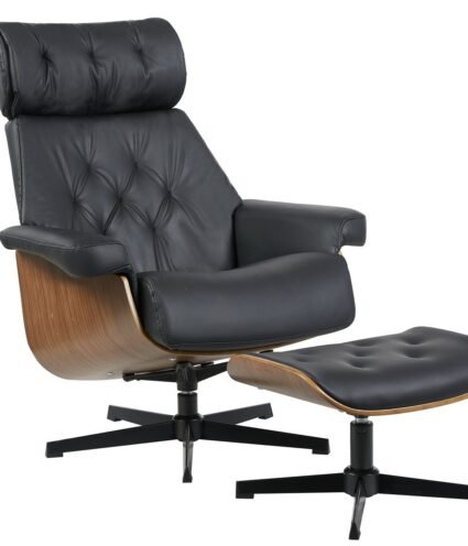 Butaca con ottoman PAROUE   simill black - Butacas y Sillones