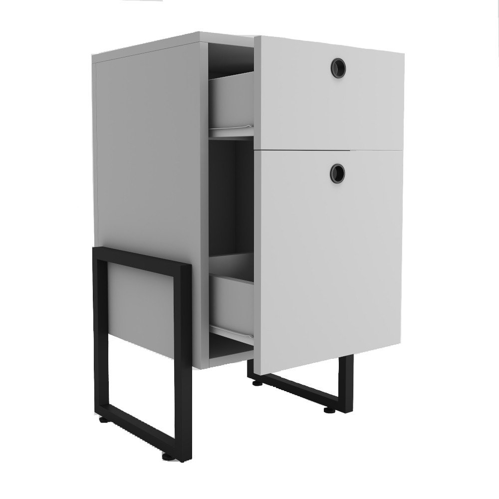 white WOLLmultiusos black 2 cajones MDP white - Cajoneras - Bucs