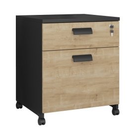 white  WORK WK8  2 cajones guías metálicas cerradura natural black - Cajoneras - Bucs