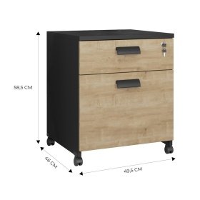 white  WORK WK8  2 cajones guías metálicas cerradura natural black - Cajoneras - Bucs