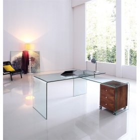 Conjunto  oficina NCEFRA FED mesa + mesa ala  transparte - Mesas de Oficina - Office Home
