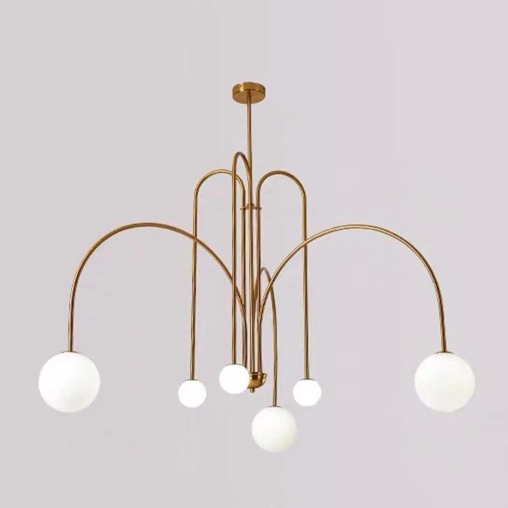 Lámpara ERSMO dorada vintage white - Lámparas colgantes y de techo