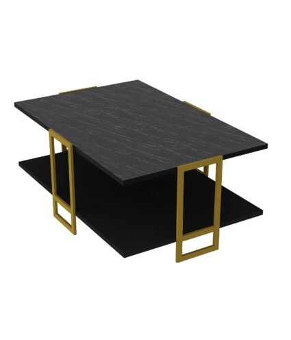 Mesa baja NAESI   black con  dorado 915 - Mesas auxiliares y de centro