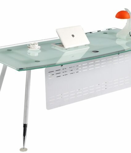 Mesa  oficina CREA vidrio  white 1 - Mesas de Oficina