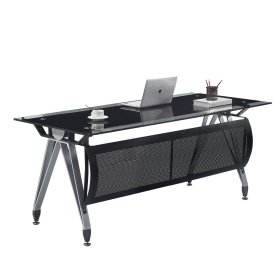 Mesa  oficina ALESIBA vidrio  black - Mesas de Oficina