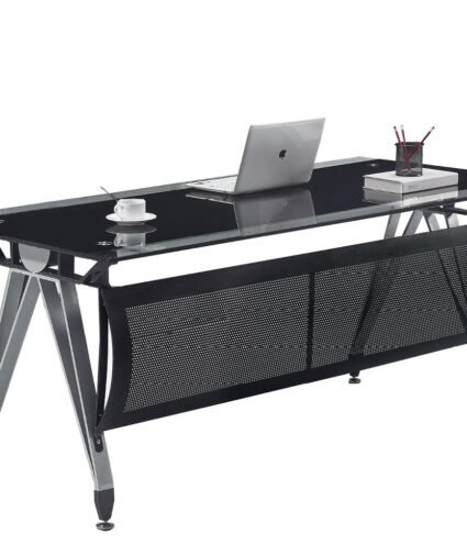 Mesa  oficina ALESIBA vidrio  black - Mesas de Oficina